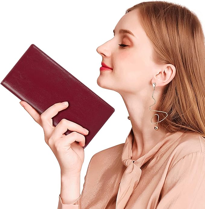 Ultra Slim Thin Leather Women Wallet RFID Blocking Credit Card Holder Bifold Long Ladies Billfold - Image 8