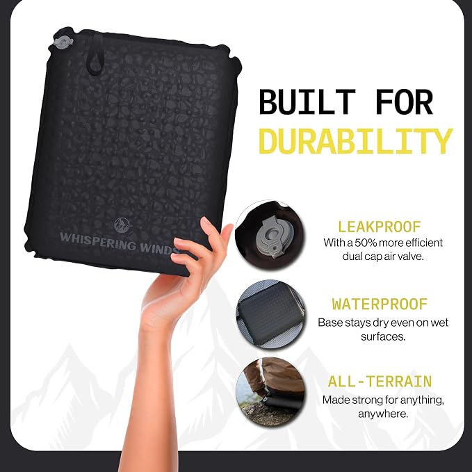 Whispering Winds Inflatable Seat Cushion | Comfortable & Packable Blow-up Foam Pad for Airplane Travel, Stadium Outdoors, Camping, Car & More - Image 5