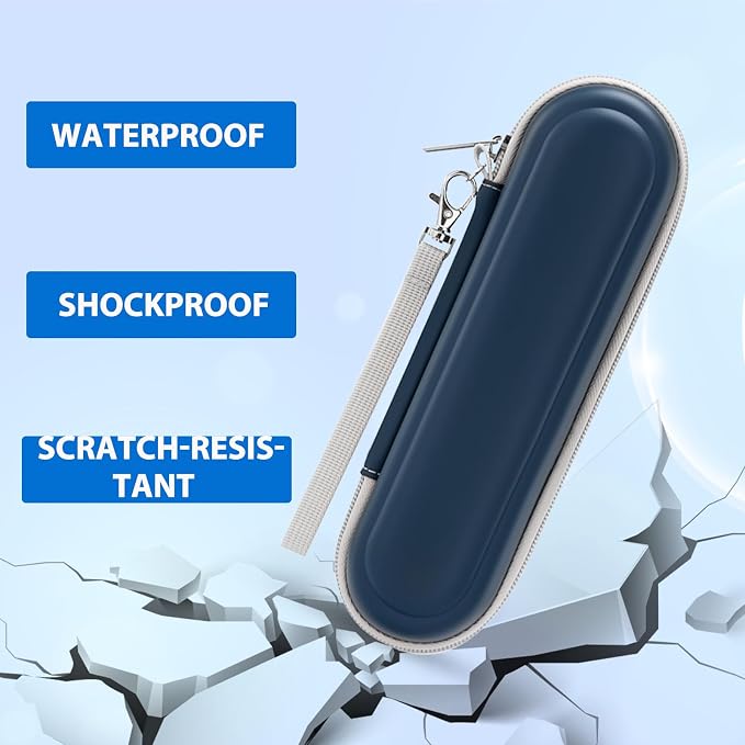 Toothbrush Travel Case for Oral B/Oral-B Pro 1000 1500 5000 7000 & Philips Sonicare 4100 1100 5300 5100 6100/iO Electric Toothbrush, Hard Protective Storage Bag (Deep blue) - Image 6