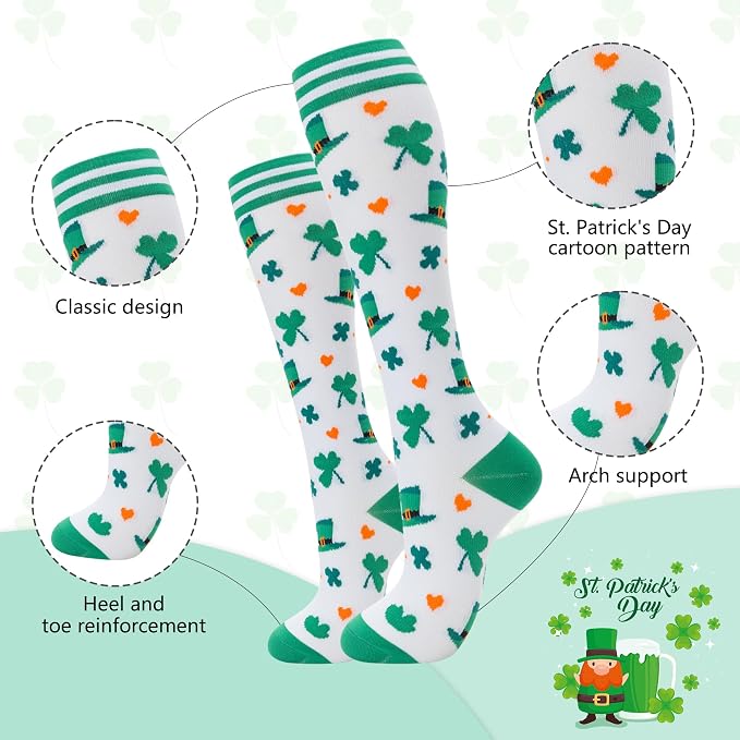 fenglaoda Compression Socks for Women Men Support Circulation 6 Pairs Socks For Nurse, Travel, Flight - Image 3