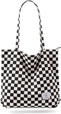 KALIDI Women Corduroy Tote Bag Zipper Casual Tote's Handbag Big Capacity Shoulder Bag with Pockets by KALIDIFANCYFOREST