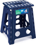Dyforce Folding Step Stool 16 Inch,400lbs Foldable Step Stool for Adults | Step Stool Foldable Blue,Non-Slip Plastic Stepping Stool with Carry Handle,Lightweight for Bathroom Kitchen Bedroom Garden by DyforceHomeDecorCOLTD