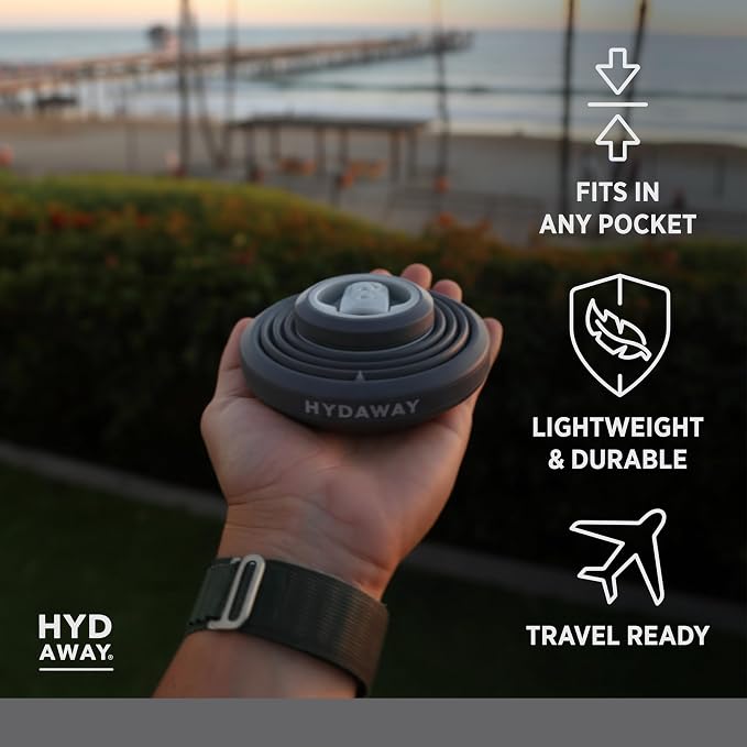 HYDAWAY 25oz Collapsible Water Bottle, Packable Leakproof for Travel | Large capacity design. Folds flat for carry-ons, day bags, hiking packs. Leakproof, BPA-free. - Image 4
