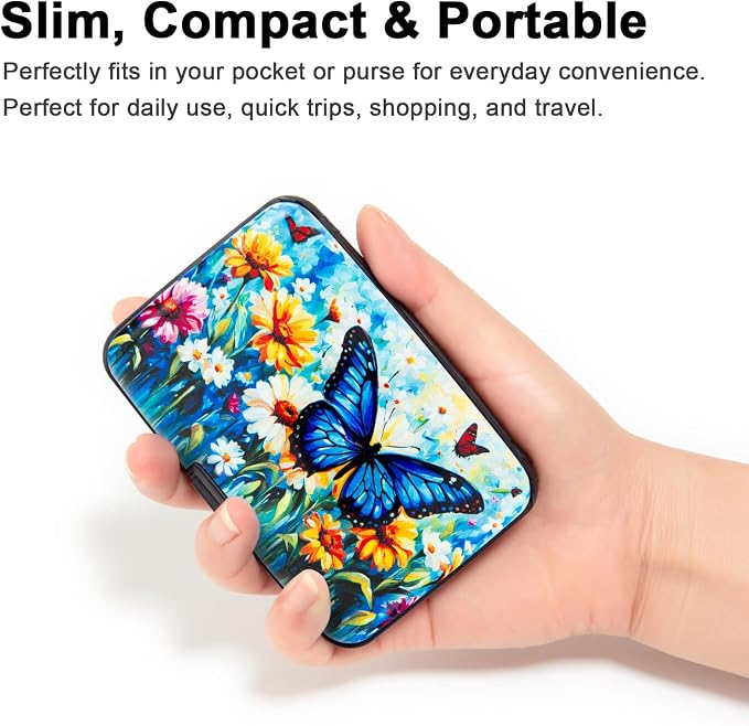 Credit Card Holder Small RFID Blocking Wallet Business Metal Slim Mini Aluminum Hard Case for Women Men - Image 4