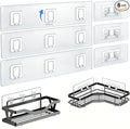 Shower Caddy Adhesive Replacement Hooks, Heavy Duty Waterproof Strips, No Drilling for Bathroom Shelves, Kitchen Racks, and Soap Holders (Transparent-6 Pack 1&3 Hook) by Unknown