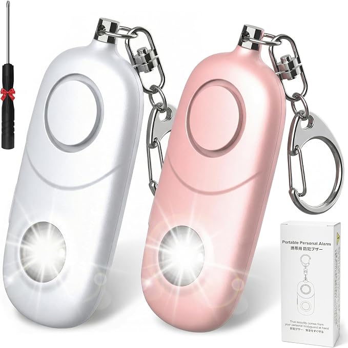 Personal Alarm for Women Keychain Alarm: Qoosea 135dB Emergency Keychain Siren with Strobe Light Loud Siren for Women Kids Students Seniors Emergency Self-Defense for Night Sports by Qoosea-US