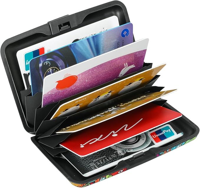 RFID Aluminum Wallet Credit Card Protector Case Holder for Men Women | Mini RFID Aluminum Wallet Credit Cards Holder Business Card Case Metal ID Case for Men Women(Monsters) - Image 5
