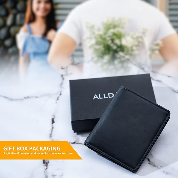 Alldaily Small RFID Wallet for Women Slim Compact Bifold Pocket Ladies Travel Mini Purse (Black) - Image 6