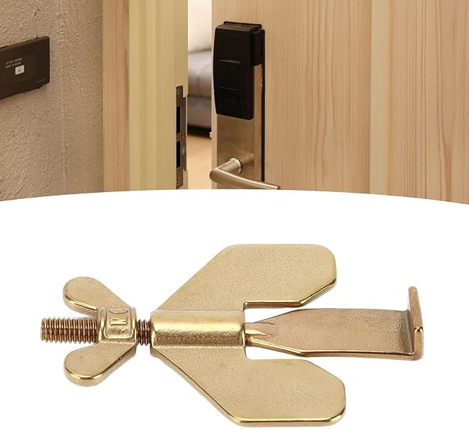 Portable Door Lock, Security Door Lock Hotel Door Lock Travel Door Lock Door Safety Locks from Inside Door Lock for Hotel Rooms (Gold) - Image 7
