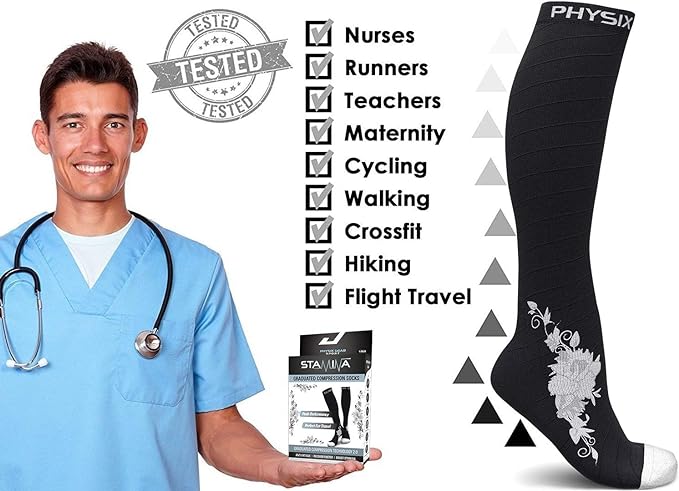 Physix Gear Compression Socks 20-30 mmHg - Men & Women - Running, Nurses, Shin Splints, Flight, Travel - Image 4
