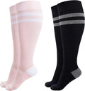 Momcozy Compression Socks for Women Wide Calf, 15-20mmHg Knee High Support Socks for Pregnancy, Nurses, Flying, Travel by Momcozy