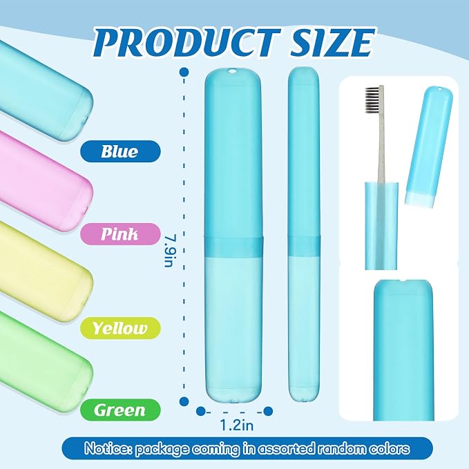 Jeyiour 120 Pcs Travel Toothbrush Holder Bulk Multiple Portable Toothbrush Case Storage Plastic Breathable Toothbrush Travel Containers for Trip Camping Home Outdoor(Classic Style) - Image 5
