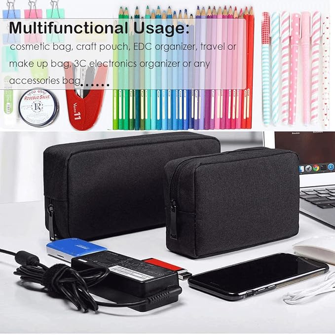 CAAORDKSO Electronics Organizer Travel Case, Cord Organizer Travel Cable Organizer Bag Waterproof Portable Accessories Case for Cable, Cord, Charger, Phone, Power Bank, Earphone (Small-Black) - Image 6
