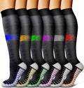 6 Pack Copper Compression Socks for Women and Men Circulation-Best Support for Medical,Running,Nursing,Athletic by Bluemaple