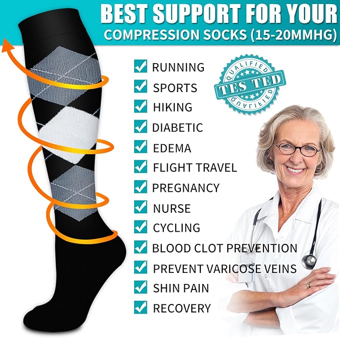 Copper Compression Socks for Women & Men (6 pairs) - Best Support for Nurses, Running, Hiking, Recovery - Image 5