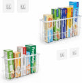 2 Pack Aluminum Foil and Plastic Wrap Organizer,Wall Mounted Cabinet Door Organizer,Kitchen Pantry Organizers and Storage,Wrapping Paper Shelf for Sandwich, Freezer, Ziplock Bag, White by Unknown
