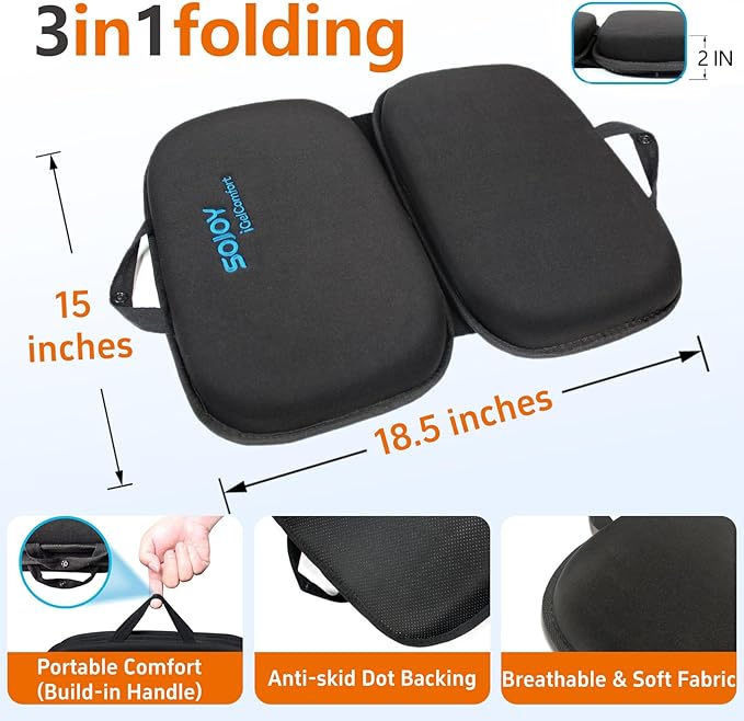 iGelComfort 3 in 1 Foldable Gel Seat Cushion Featured with Memory Foam (A Must-Have Travel Cushion! Smart, Easy Travel Cushion) (Size: 18.5“ x 15" x 2") - Image 2