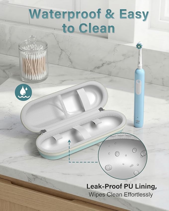 ProCase Toothbrush Travel Case for Oral-B/Oral-B Pro 1000 1500 5000 7000 7500 6000 9600/Philips Sonicare 4100 5100 1100 6100 5300 Oral-B iO Electric Toothbrush Portable Hard Container -Iceblue - Image 3