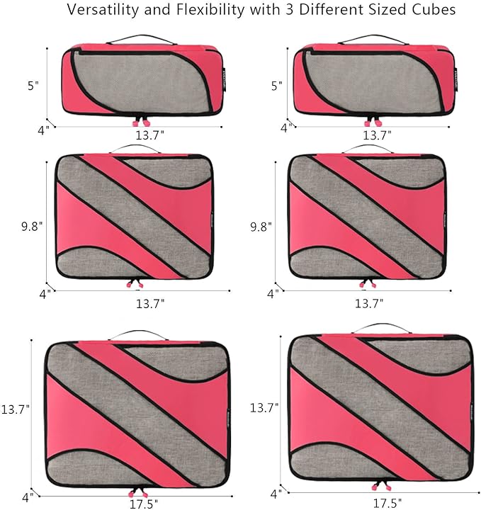 BAGAIL 6 Set Packing Cubes,Travel Luggage Packing Organizers - Image 2