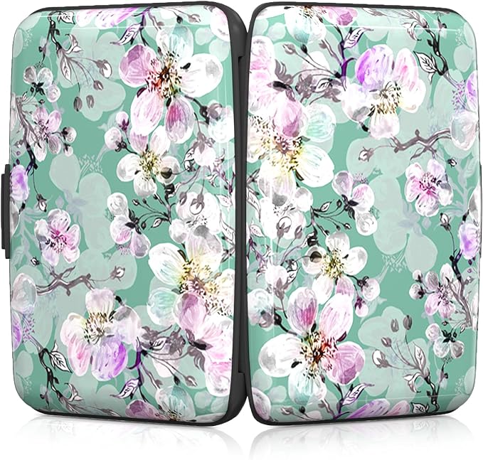 Rimilak Aluminuml Credit Card Holder,Watercolor Flower | Mini Credit Card Wallet RFID Blocking Slim Metal Hard Case for Women Men - Image 5