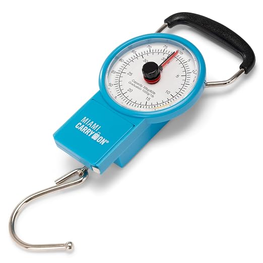 Mechanical Luggage Scale with Tape Measure, Up to 80 Pounds (Blue) by MiamiCarryOn