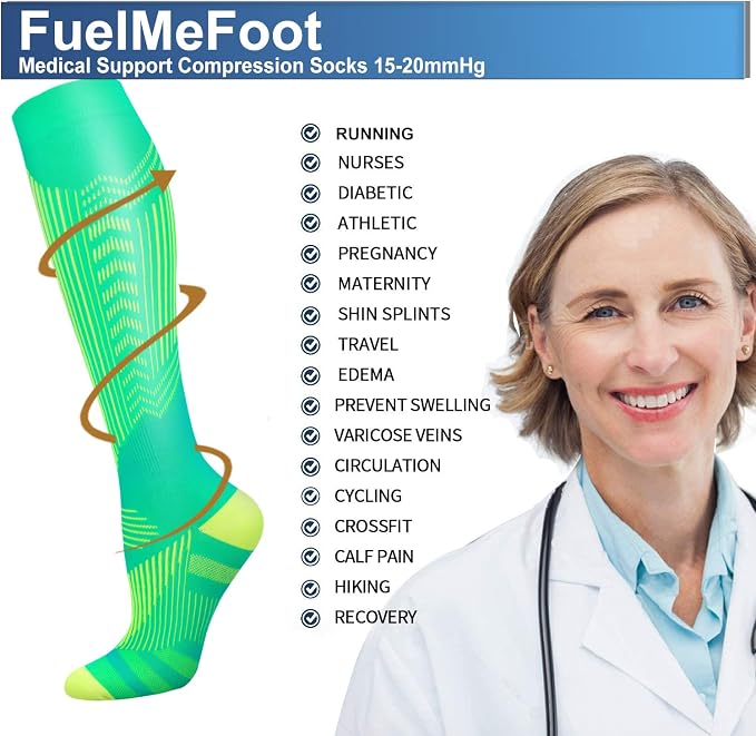 FuelMeFoot 3 Pack Copper Compression Socks - Compression Socks Women & Men Circulation - Best for Medical,Running,Athletic - Image 5