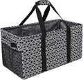 Joyfol Day Extra Large Utility Tote Bag, Reusable Grocery Bags Foldable,Upgraded Metal Frame, With Sturdy Handles Reinforced Bottom Heavy Duty Oxford Fabric Moving Shopping Bags, Heart Black by JoyfolDay