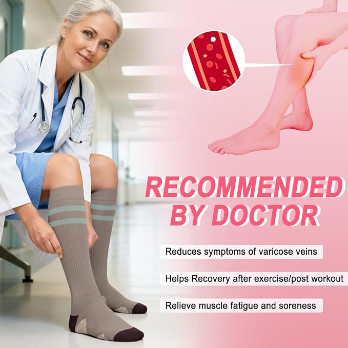 4 Pairs Compression Socks for Women Circulation-Best Support for Nurses,Running,Athletic,Travel - Image 5