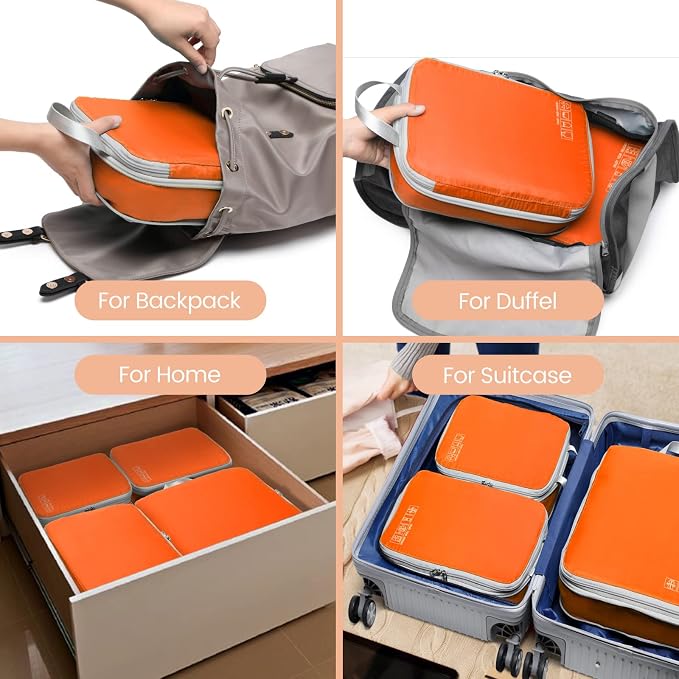 Cambond Compression Packing Cubes for Travel - Luggage Suitcase Organizer | Compression Zip Design for Space-saving, Expandable, Lightweight, Keep Clothes Sorted, Luggage Space Tidy, Carry on Pack Fast - Image 9