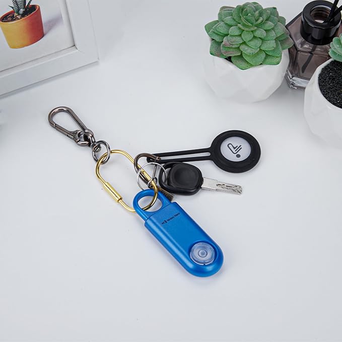 130dB Personal Safety Alarm Ultra Bright Strobe Light Loud Sound Keychain Siren with Carabiner for Women, School Children, Night Runners. Hiking Alarm Bear Deterrent. SOS Emergency Alerts. Blue - Image 4