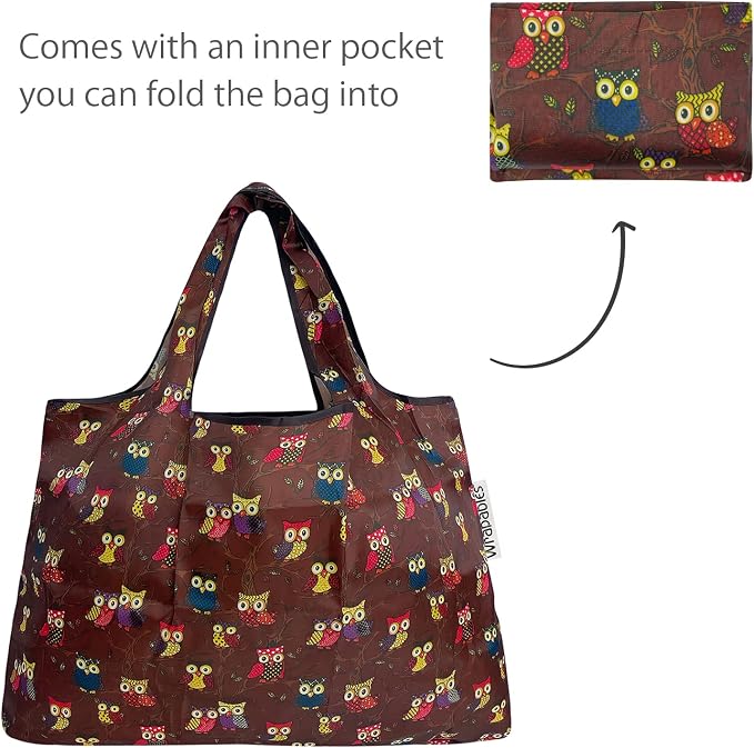 allydrew Large Foldable Tote Nylon Reusable Grocery Bags - Image 5