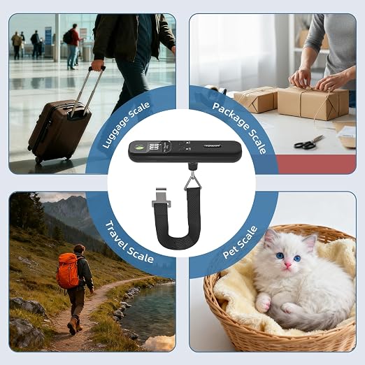 Luggage Scale - 110lb Digital Suitcase Weight Scale with LCD Display, 3 Units (lb/kg/oz) and Tare Function, Portable Travel Essentials for Backpacks, Packages and Outdoor Gear (Black) - Image 9