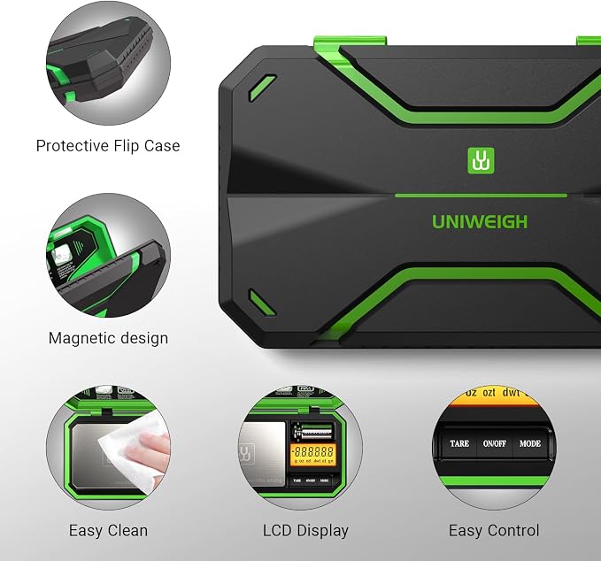 Digital Pocket Scale 200g/0.01g, Digital Scale Grams Precision | Jewelry Scale,Coins Scale with 50g Cal Weights for Powder,small items,Tea,Jewelry,Coins (Battery Included)-Fluorescent Green - Image 3