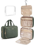 BAGSMART Toiletry Bag Hanging Travel Makeup Organizer with TSA Approved Transparent Cosmetic Bag Makeup Bag for Full Sized Toiletries(Dusty Green) by BAGSMART