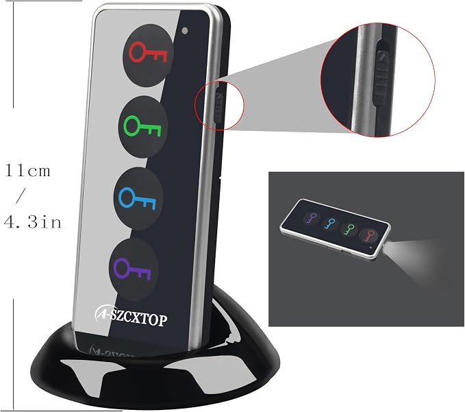 Key Finder Locator RF Wireless Remote Item Tracker with 4 Receivers | No App Required | 131FT Working Range | Ultra-Long Battery Life | 80dB | Built-in Flashlight - Image 7