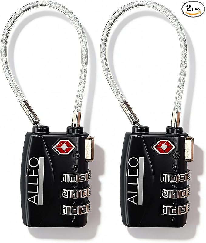 Alleo TSA Locks for Luggage 2 Pack Travel Locks TSA Approved - Secure Suitcase Lock with Combination Code. Good for Gym, Toolbox, Backpack and More by Unknown