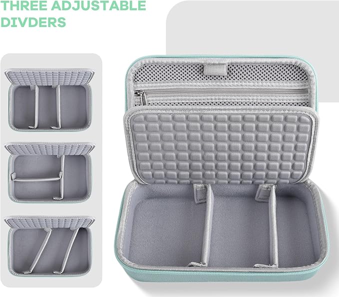 Hard Travel Electronic Organizer Case for MacBook Power Adapter Chargers Cables Power Bank Apple Magic Mouse Apple Pencil USB Flash Disk SD Card Hard Drive Shockproof Accessories Carrying Bag, Green - Image 3