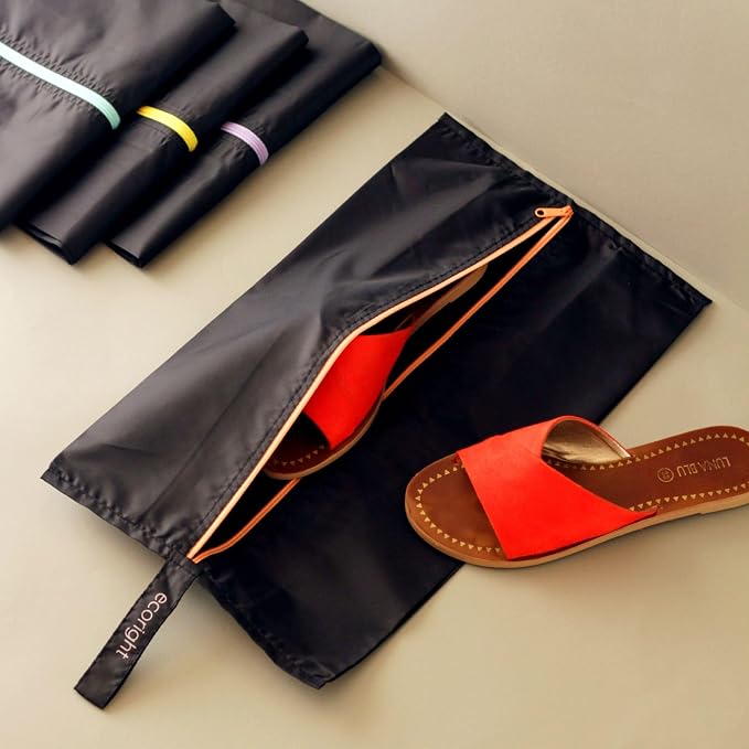 Ecoright Shoe Bags for Travel, Set of 2, 100% Recycled Water-Resistant Zipper Pouch Bags, Shoe Bags for Storage, Travel Essentials for Men & Women - Image 8