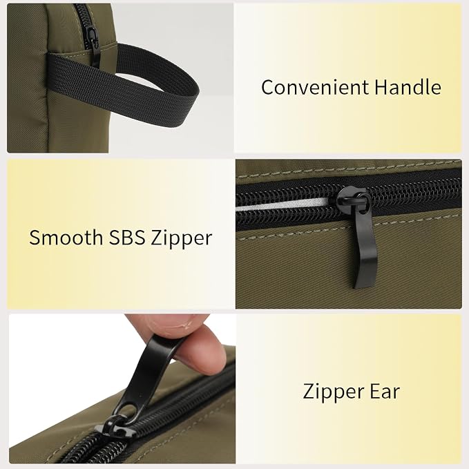 Travel Toiletry Bag for Men & Women, Hanging Cosmetic Organizer | Water-Resistant Fabric, Sturdy Handle, Lightweight Dopp Kit – Bathroom Toiletries, Makeup, Shaving, Grooming & Accessories - Image 6