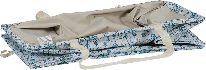 Household Essentials White and Blue Floral Krush Container All-Purpose Utility Tote - Image 9