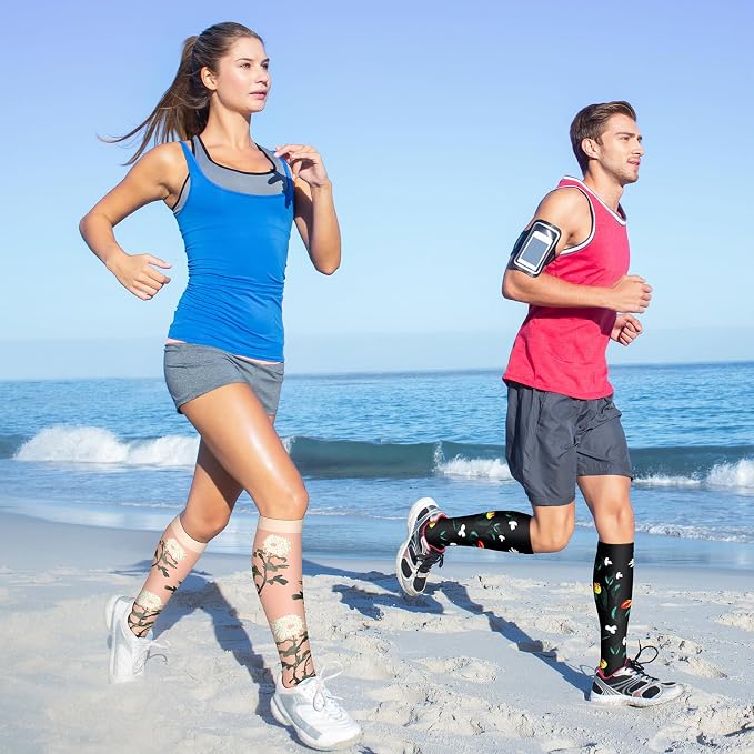 QUXIANG Compression Socks for Women & Men 15-20 mmHg, Best for Medical, Nursing, Running, Athletic, Varicose Veins, Travel - Image 4