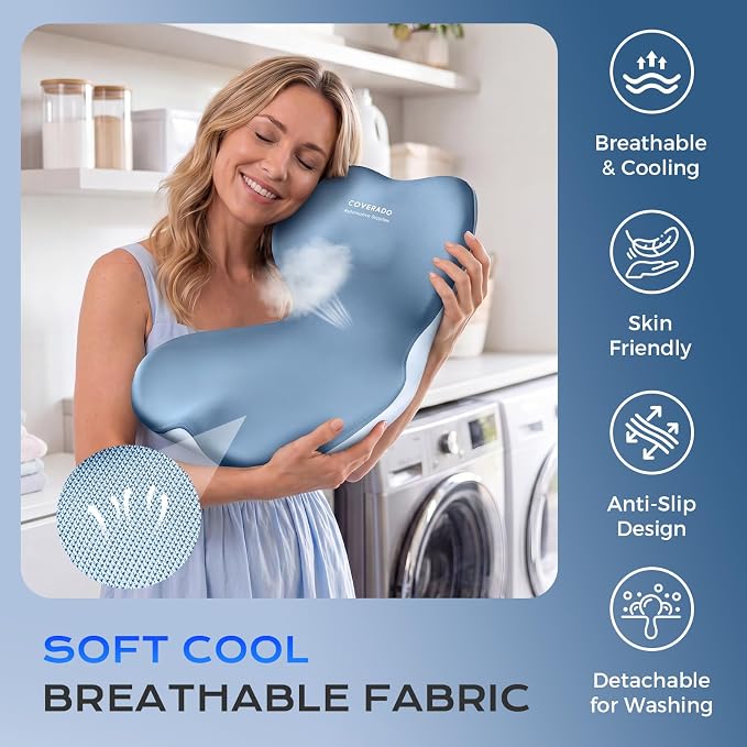 Coverado Car Seat Cushion and Lumbar Support Pillow One Piece, Memory Foam Ergonomic Back Support Driving Seat Cushion for Back Pain, Non-Slip Washable Cushion for Car, Driver, Office - Image 7