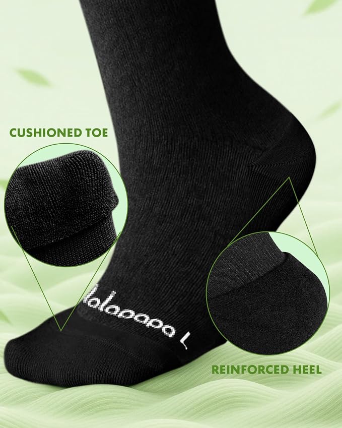 Bamboo Viscose Compression Socks for Women Men | 2 Pairs 15-20mmHg Cute Breathable Graduated Knee High Compression Socks for Nurse Pregnancy Travel - Image 4