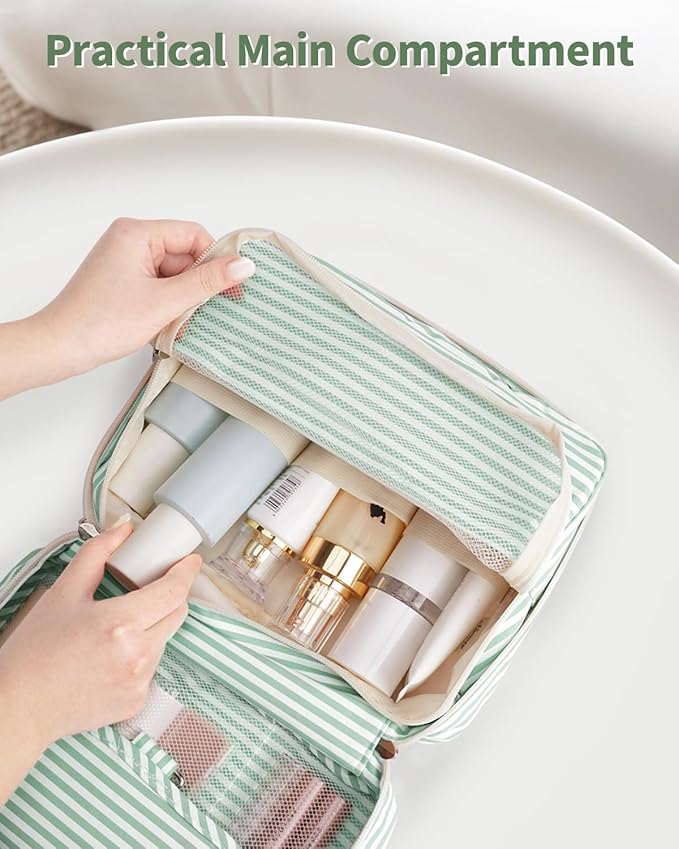 Narwey Small Hanging Travel Toiletry Bag for Women, Travel Bag for Toiletries, Makeup Bag Organizer Cosmetic Bags Make Up Bags for Girls - Image 3