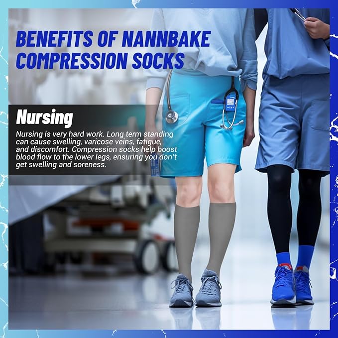 3 Pairs Compression Socks for Women & Men 15-20 mmHg, Knee High | Best Support for Cycling Athletic Hiking Running - Image 4