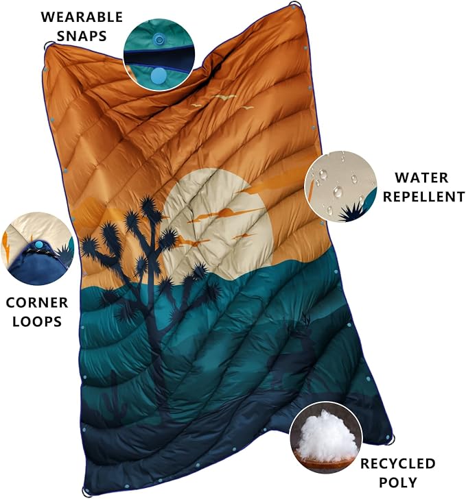 Camping Blanket,Puffy Blanket Lightweight Packable Camping Blanket Outdoor Blanket for Camping,Traveling, Stadium, Hiking, Picnics - Image 4