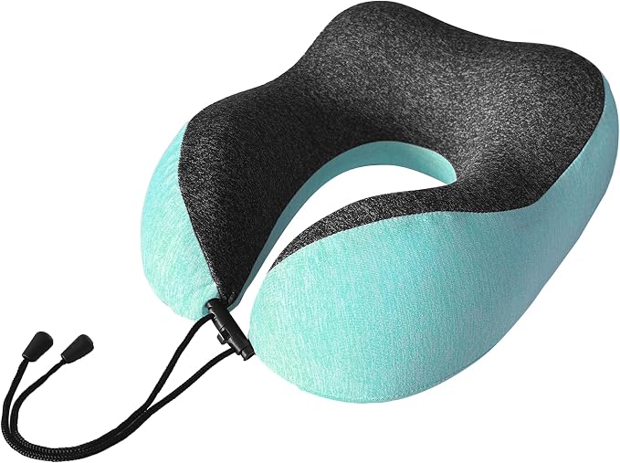 High Fill Memory Foam Travel Neck Pillow - Ergonomic Support for Plane, Car, Home Travel Accessory, Washable Cover - Neck Pillow for Effortless Travel - Image 5