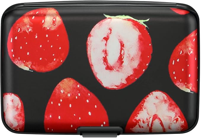 Mini RFID Aluminum Wallet Credit Cards Holder Business Card Case Metal ID Case for Men Women（Strawberry | Mini RFID Aluminum Wallet Credit Cards Holder Business Card Case Metal ID Case for Men Women - Image 4