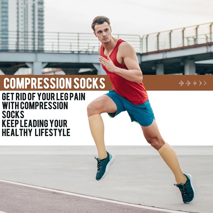 ACTINPUT Copper Compression Socks Men & Women 4 Pairs,Best Support for Nurses,Running,FLying,Athletic - Image 3