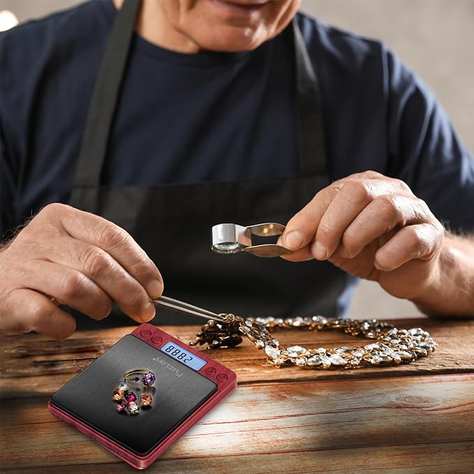 Fuzion Digital Scale .01 Gram Accuracy, 500g Small Kitchen Food Scales | 2 Trays Included for Jewelry, Gold, Herb, Powder, Spice, Coffee, Coin - Weight Gram and Oz - Image 4